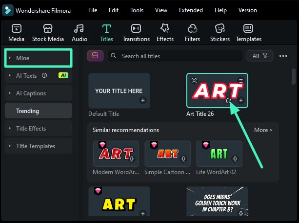 mark text preset as favorite