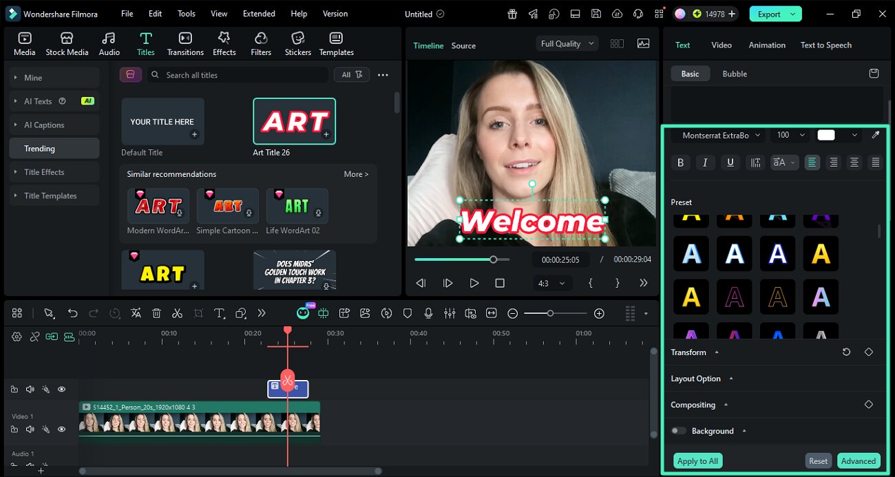 edit font color and alignment