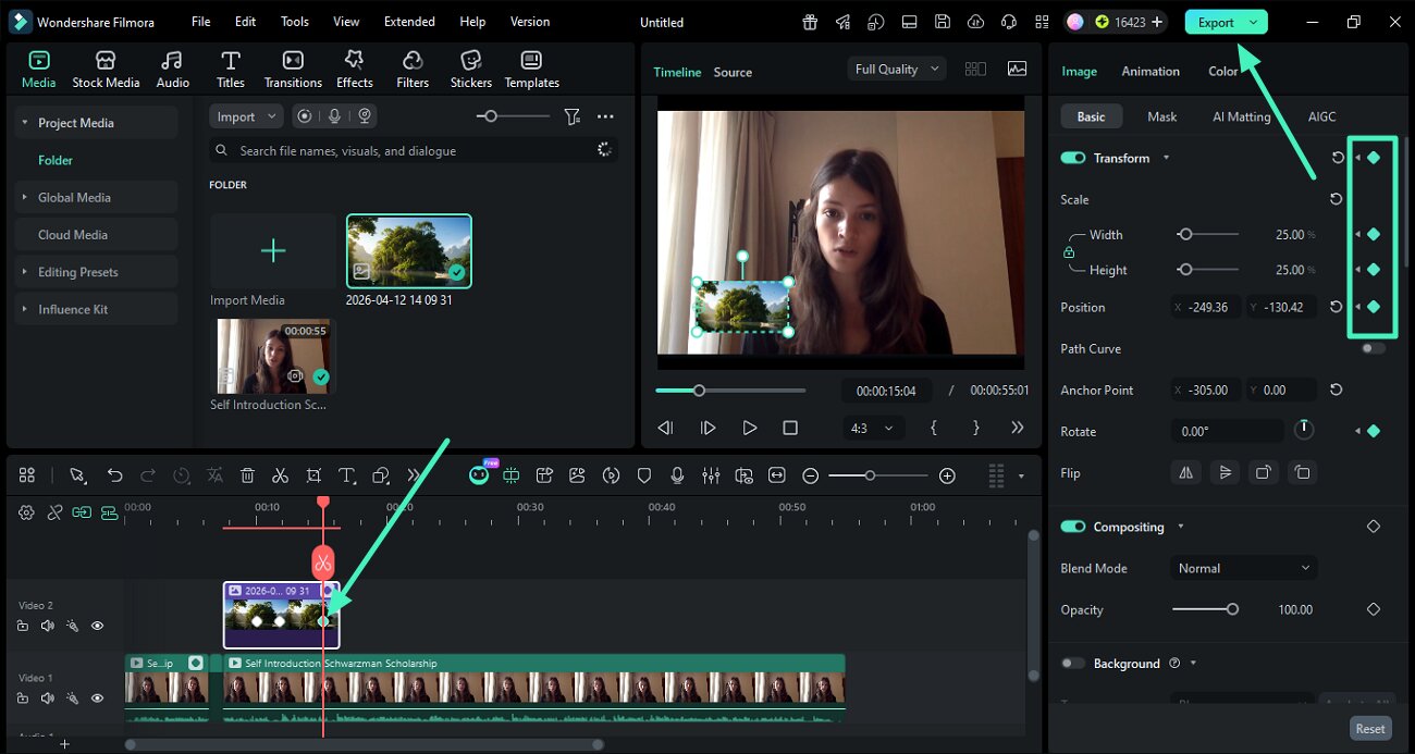 review keyframes export results