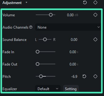 audio elements you can adjust