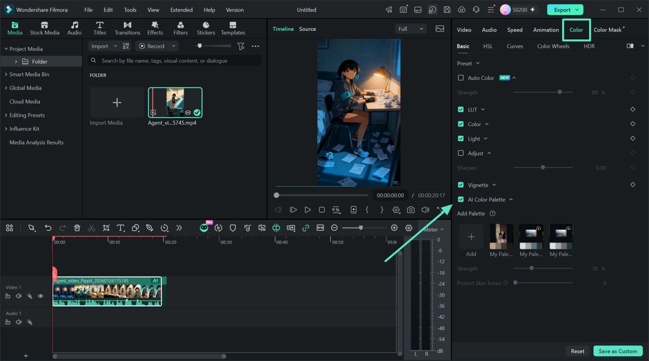 Enable the AI Color Palette option