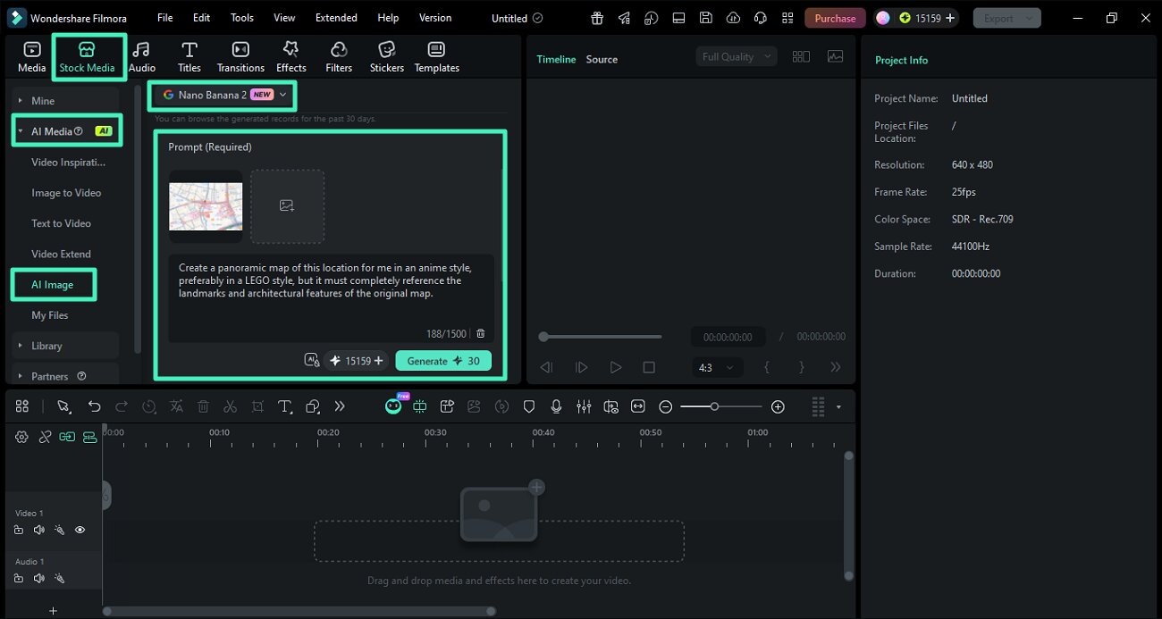 access ai image feature in filmora
