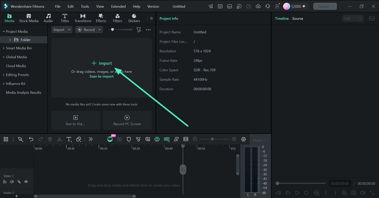 Import your video to Filmora