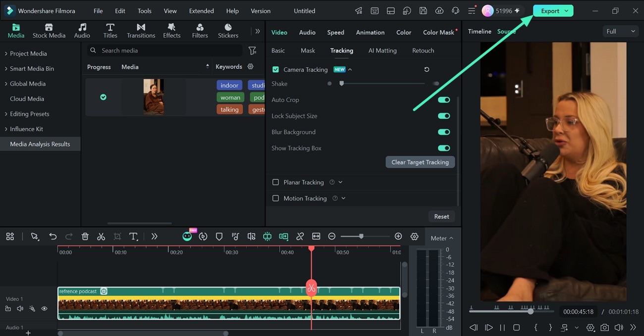 Review the result and export