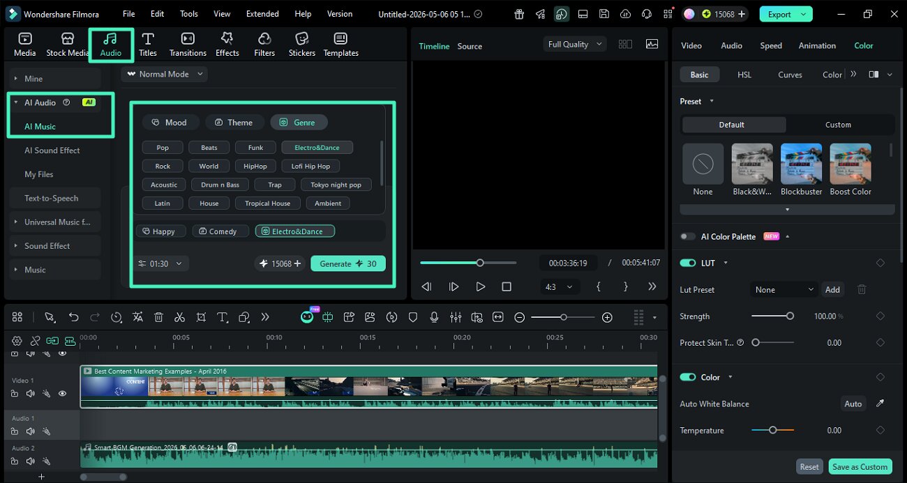 select ai music normal mode