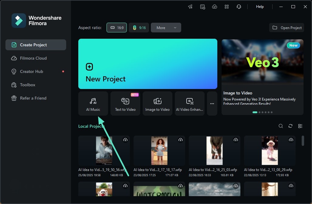 access filmora ai music