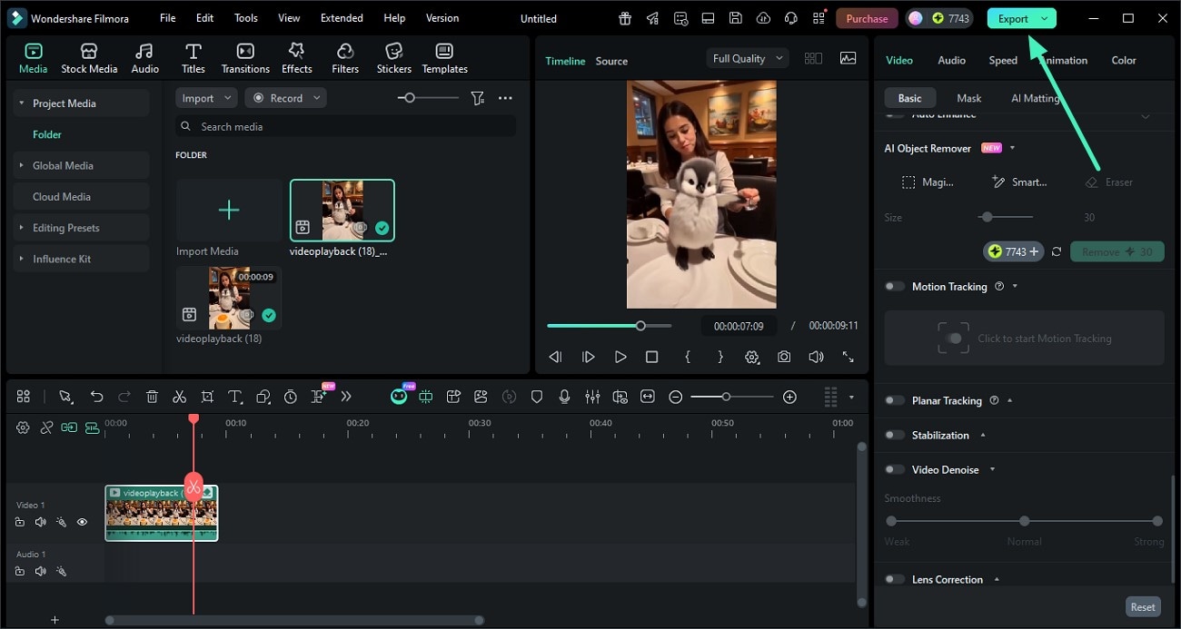 export file after removing object