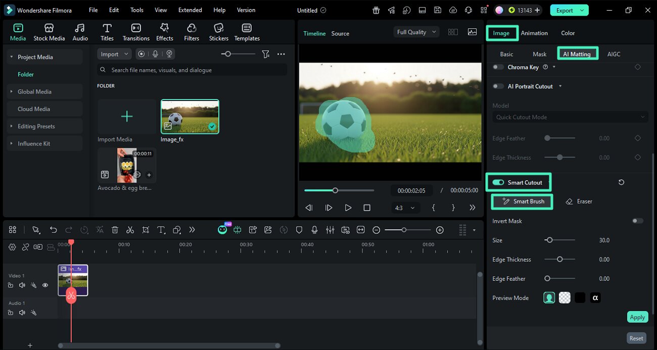 enable ai matting smart cutout