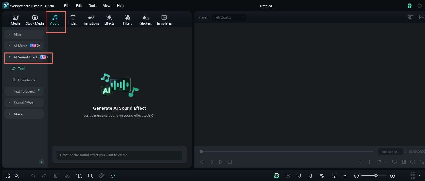 open filmora ai sound effects