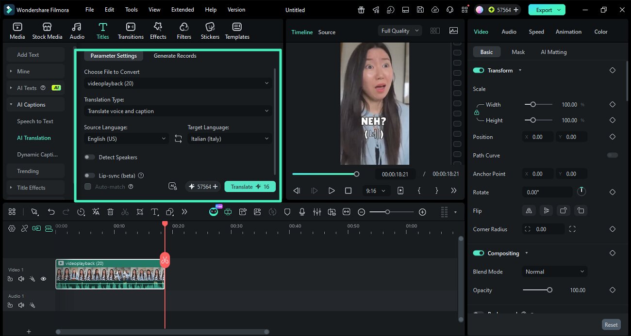 select language start translating videos
