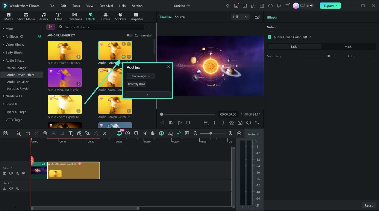 Add tags to favorite effects