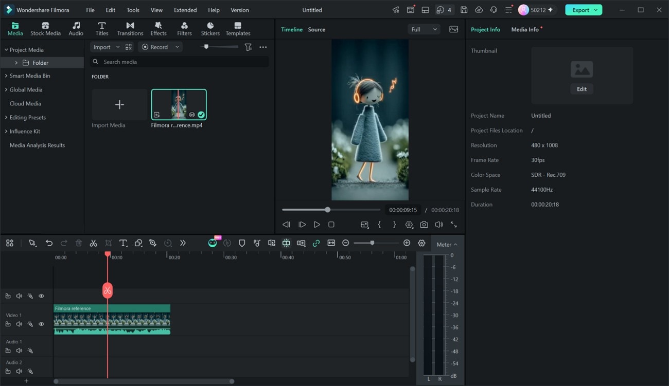 Add the media to Filmora