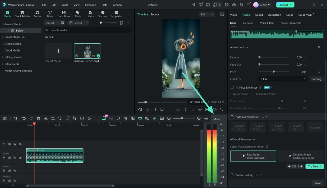 Review the Audio Meter details