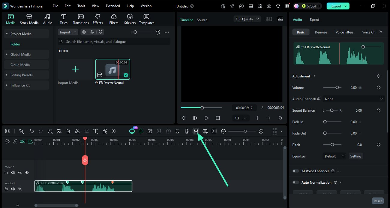 open audio mixer panel
