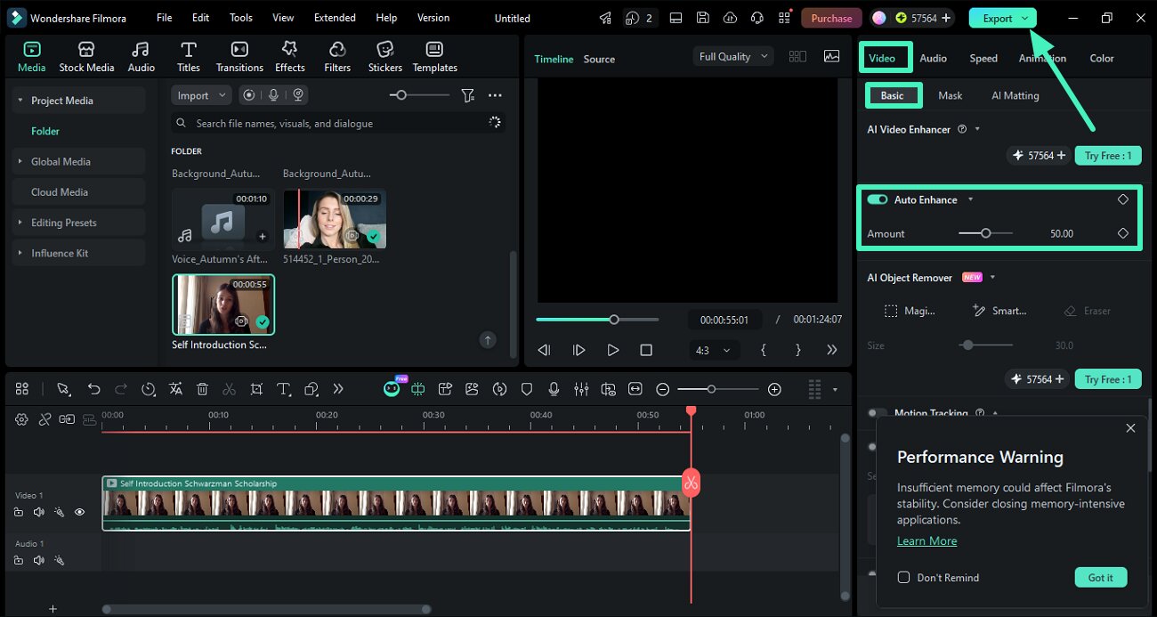 enable auto enhance feature