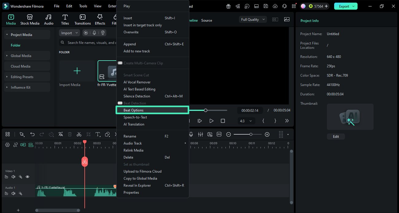 open beat detection options