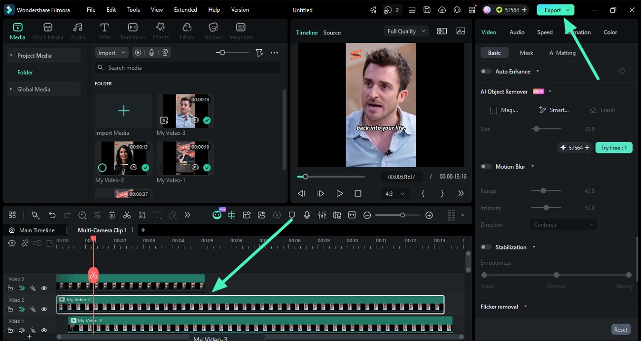 switch camera angles editing