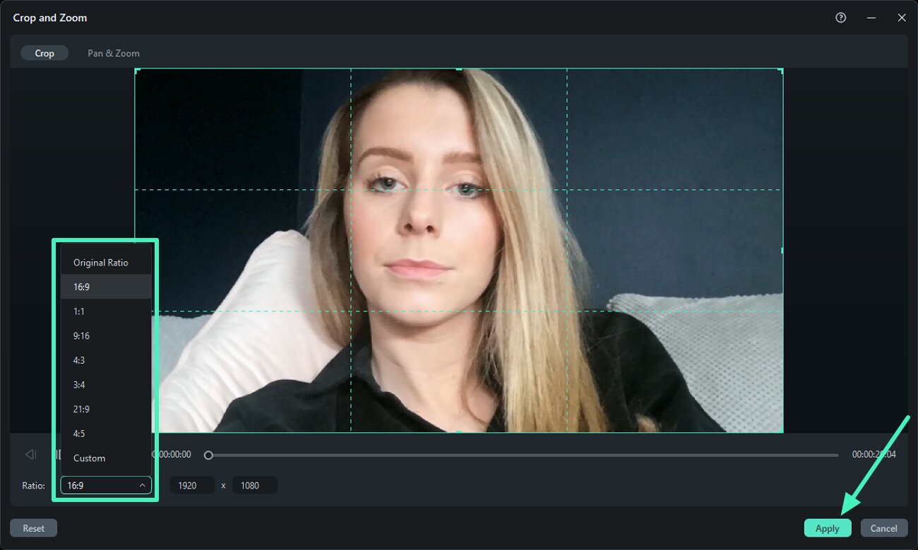 select aspect ratio crop