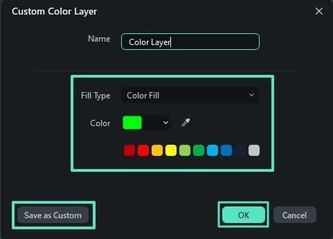 change layer parameters filmora