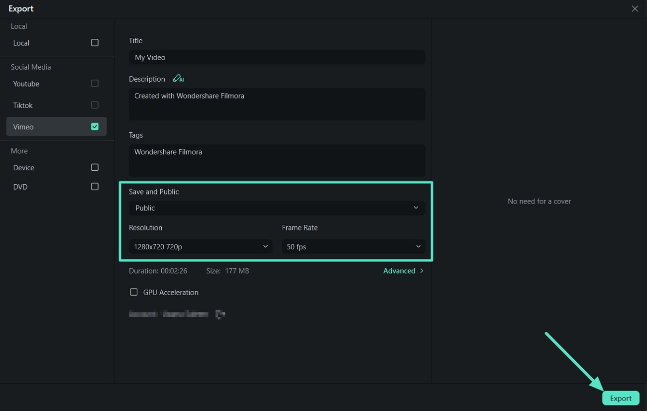 export video directly vimeo
