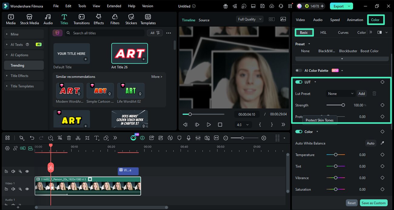 access color panel basic settings