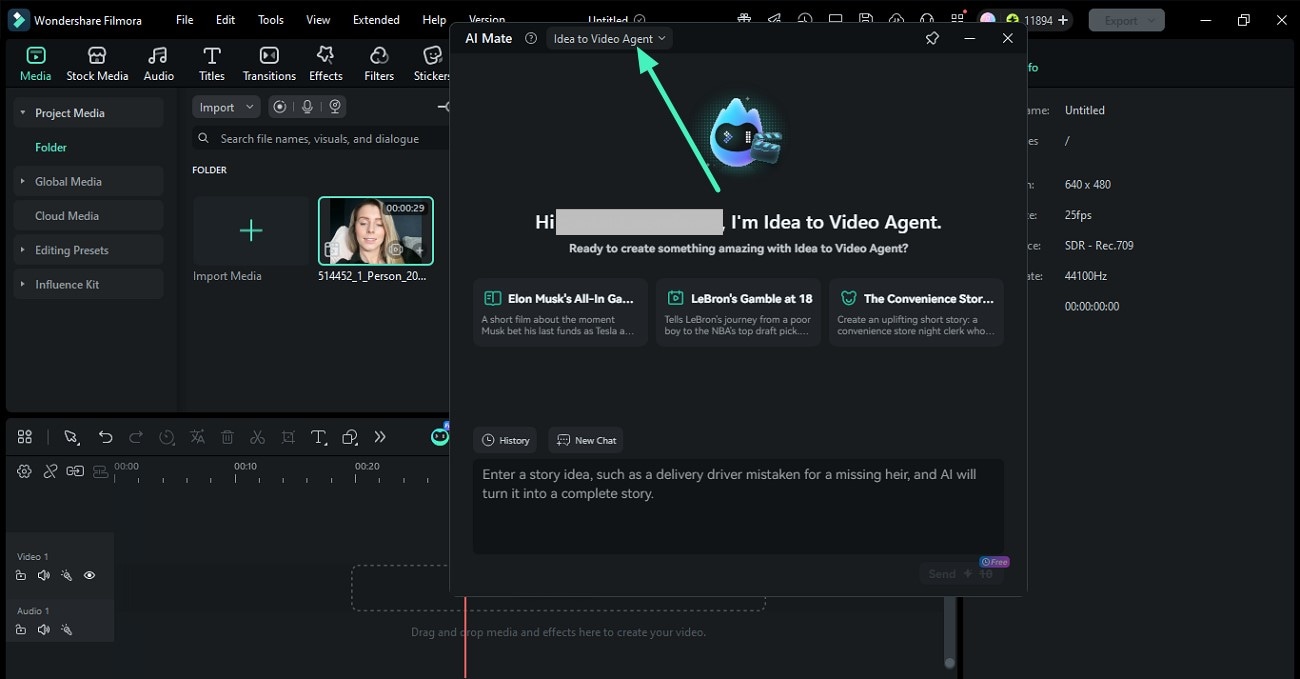 enter inspiration to video mode