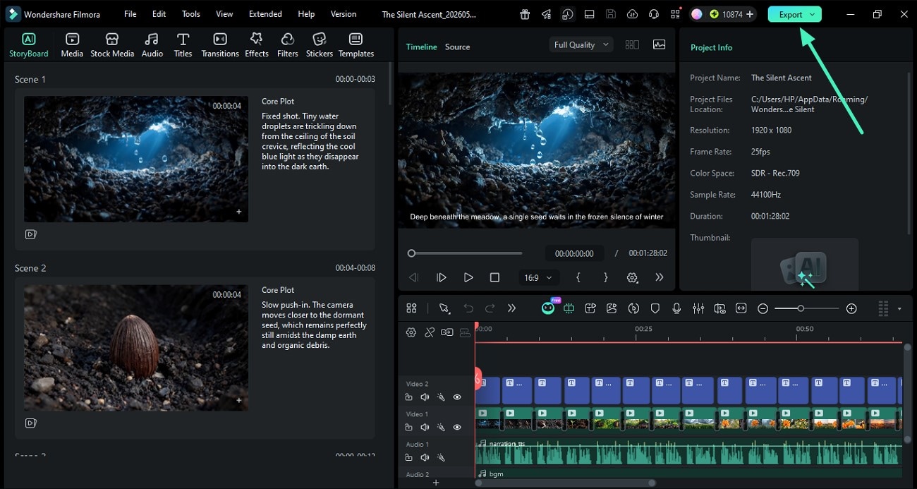 export generated inspiration video