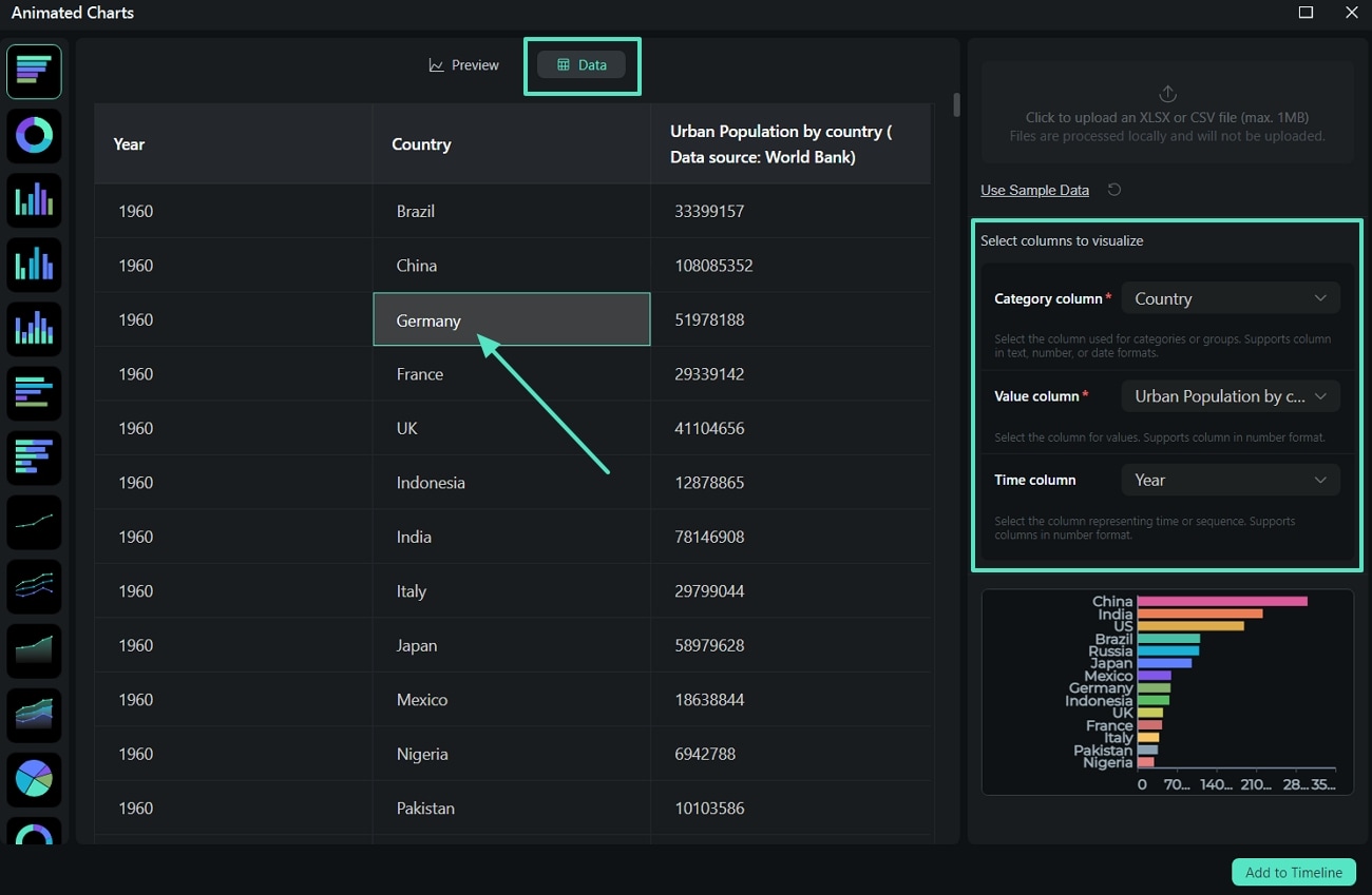import data file and edit data information