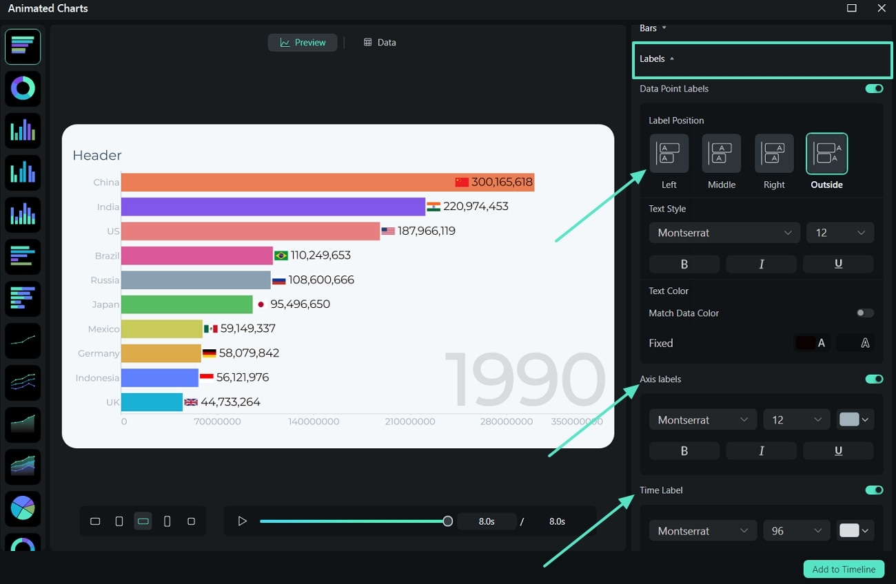 edit labels of graph generated filmora