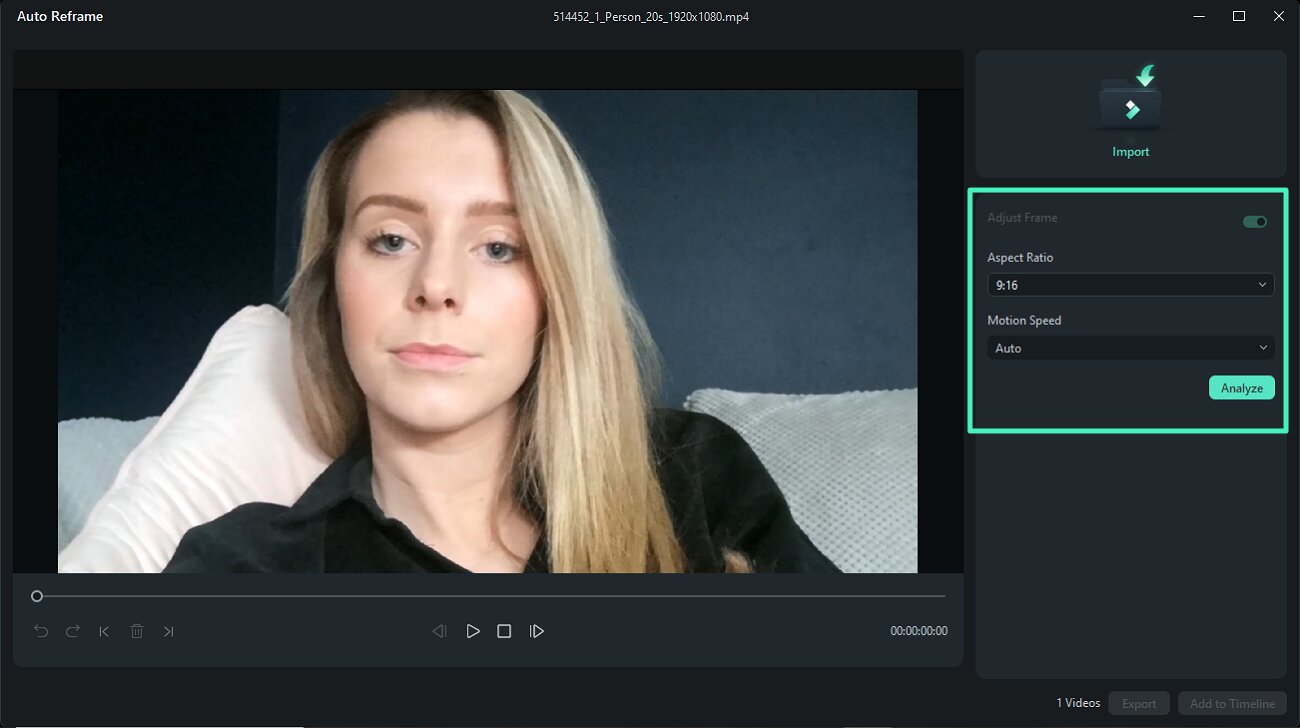 choose aspect ratio analyze