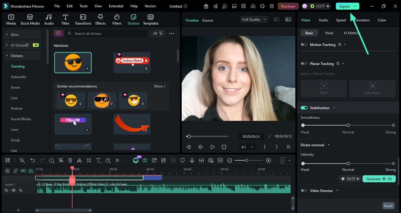 preview export reframed video