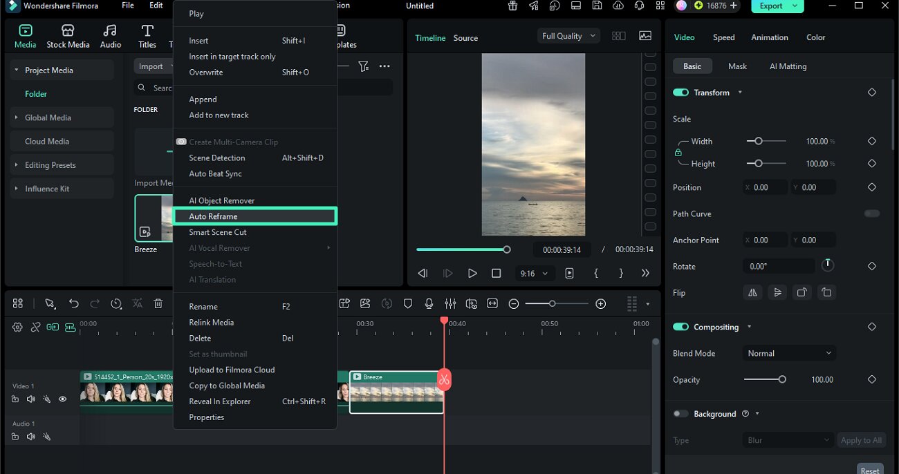 right click auto reframe