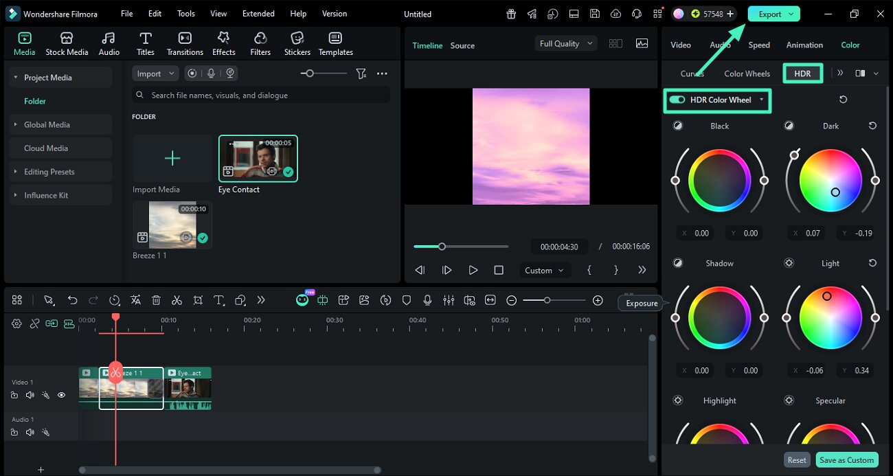 enable hdr color wheels