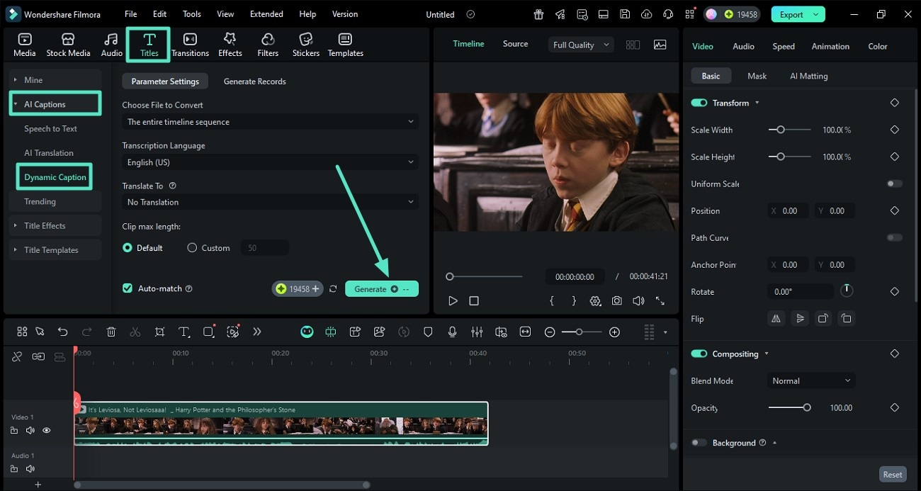 access dynamic captions from titles