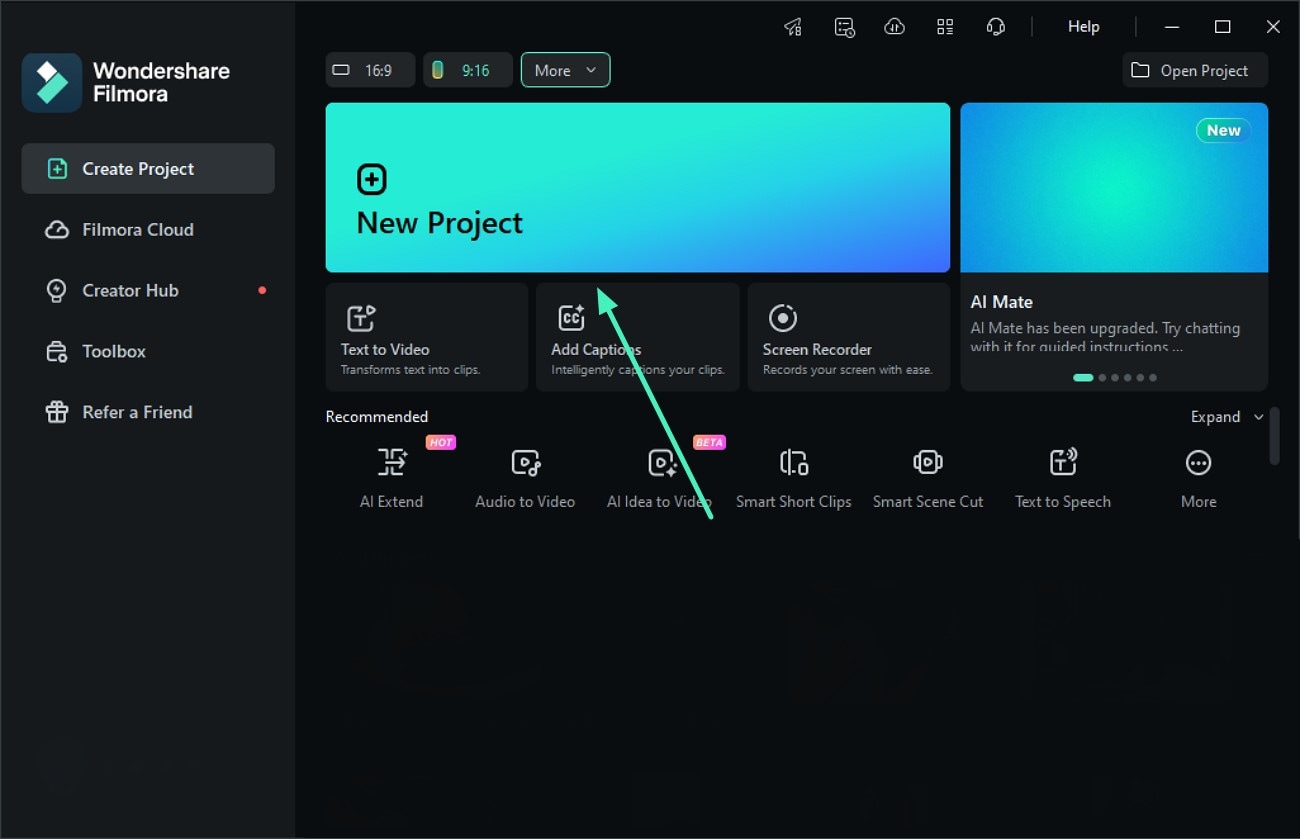 start by creating project