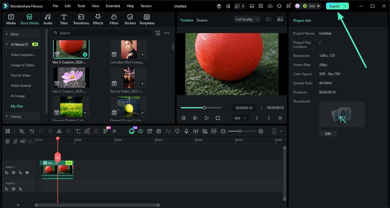 export results using export button