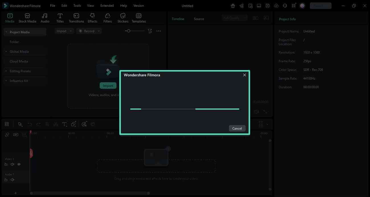 wait project to import