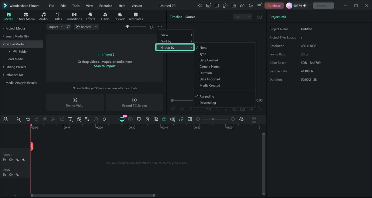 Group by filter options