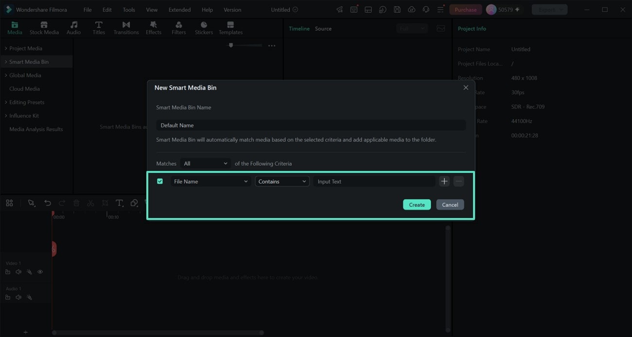 Smart Media Bin settings