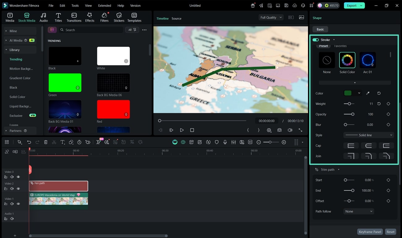 customize stroke and properties