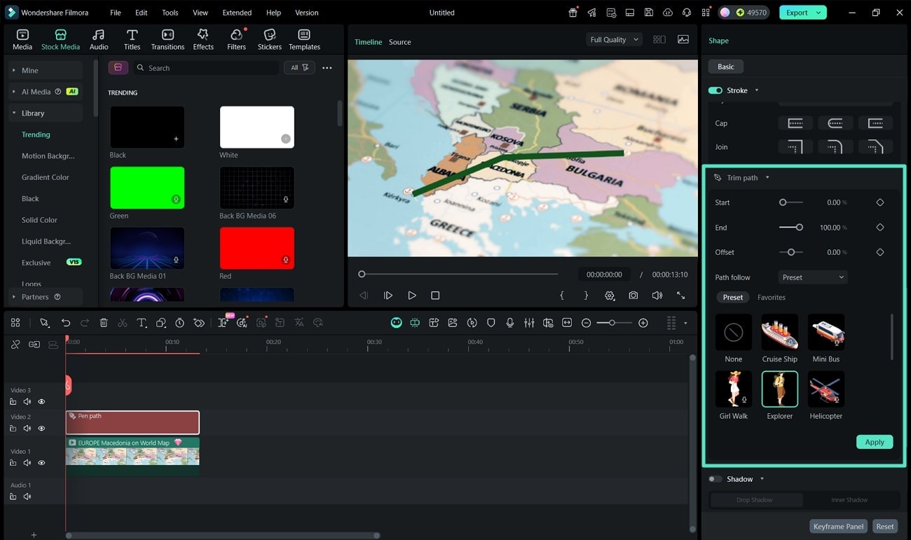 include trim path element
