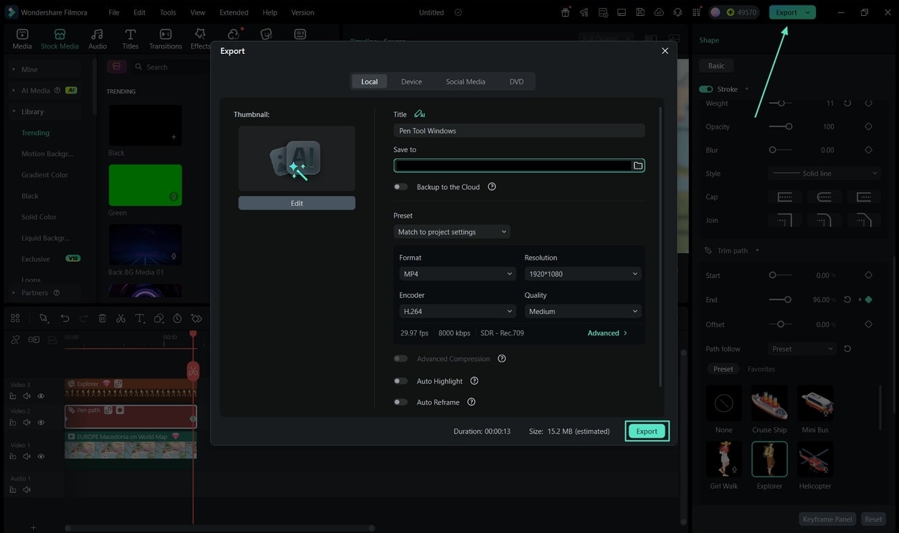 export pen tool windows