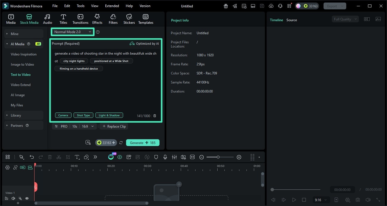 choose normal mode input prompt