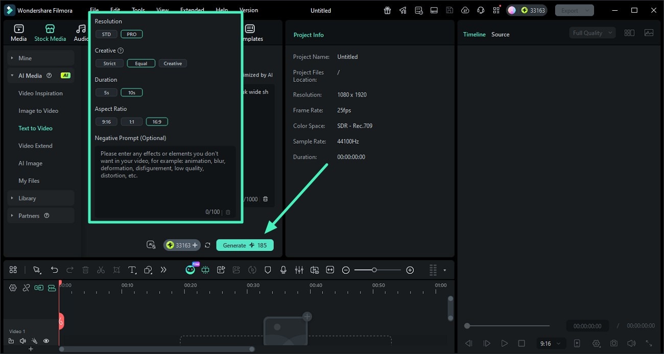 configure settings press generate