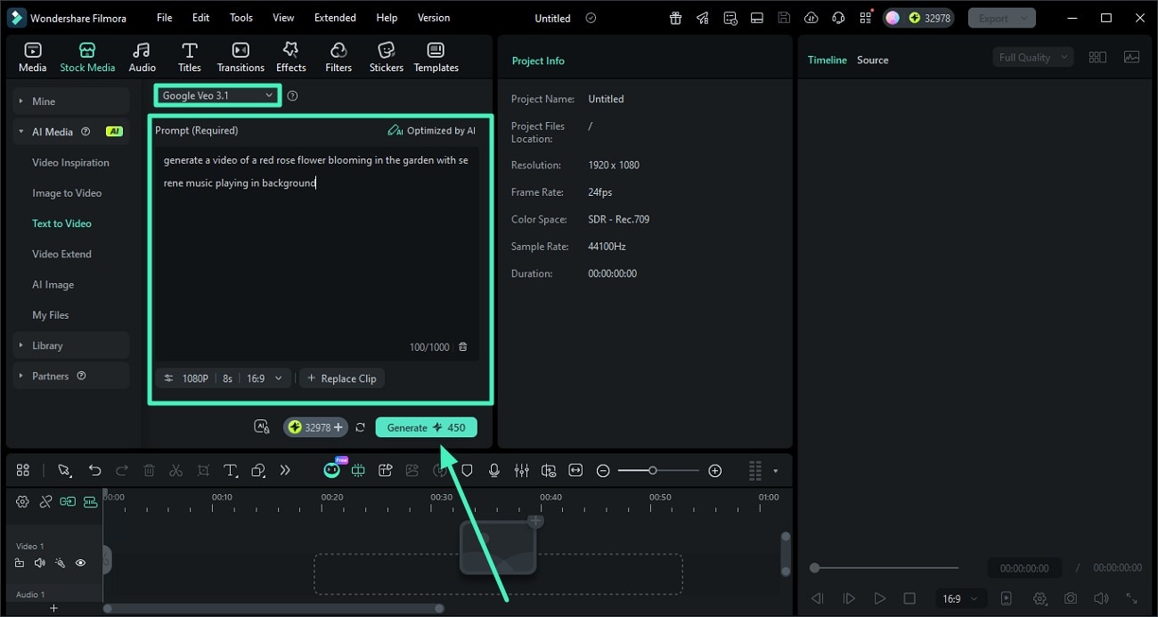 select google veo 3 mode