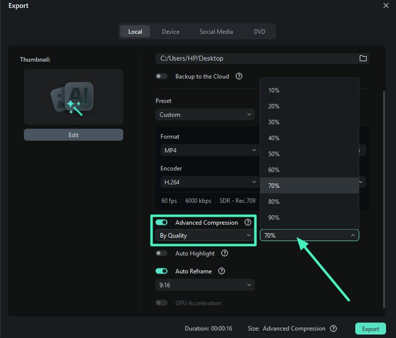 choose video compression mode