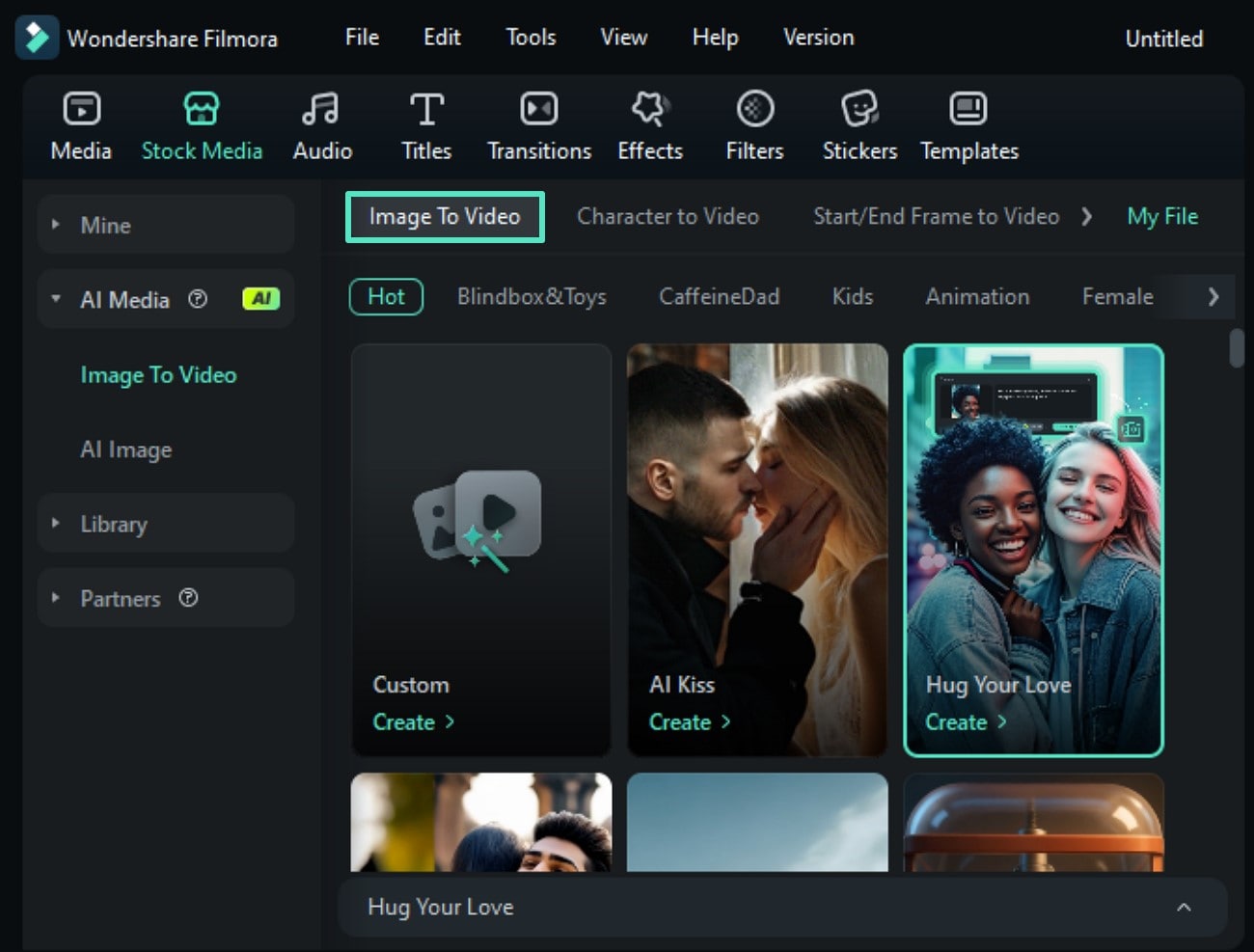 access filmora image to video feature