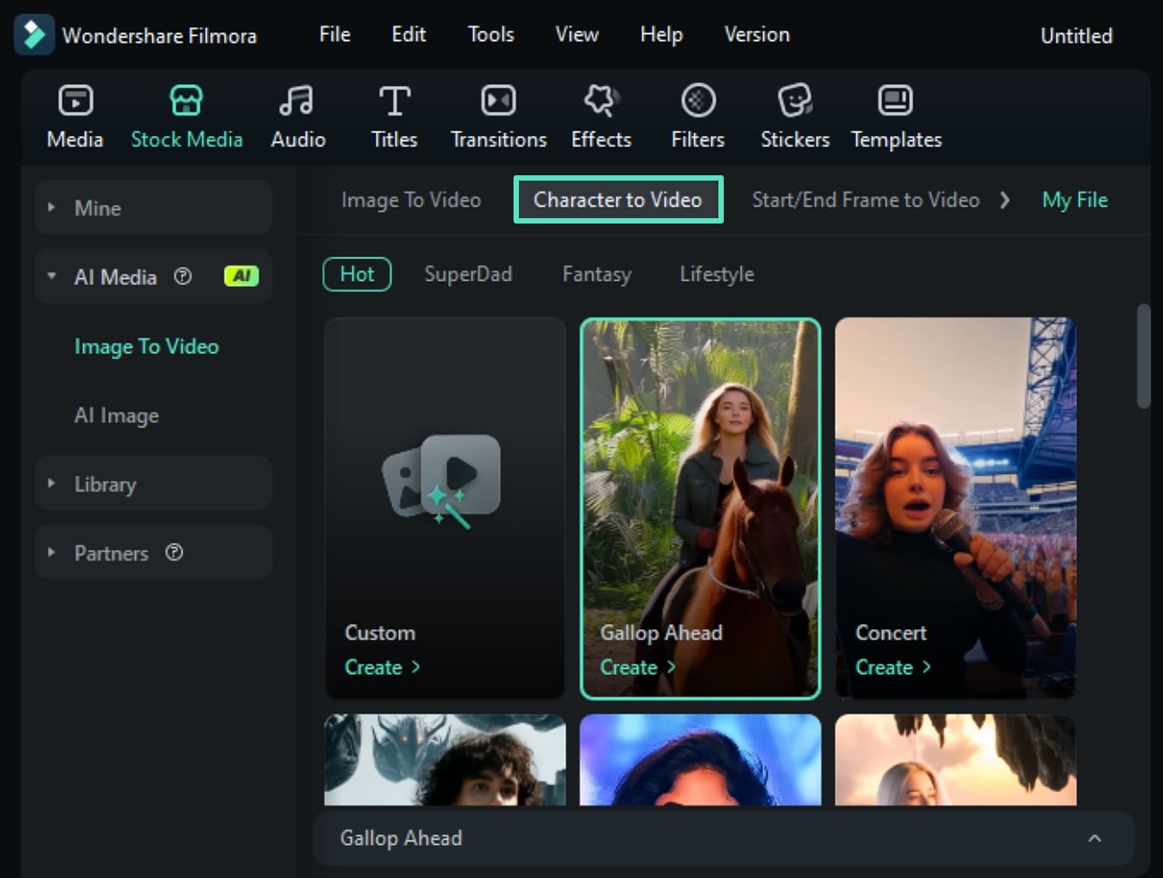choose character to video template