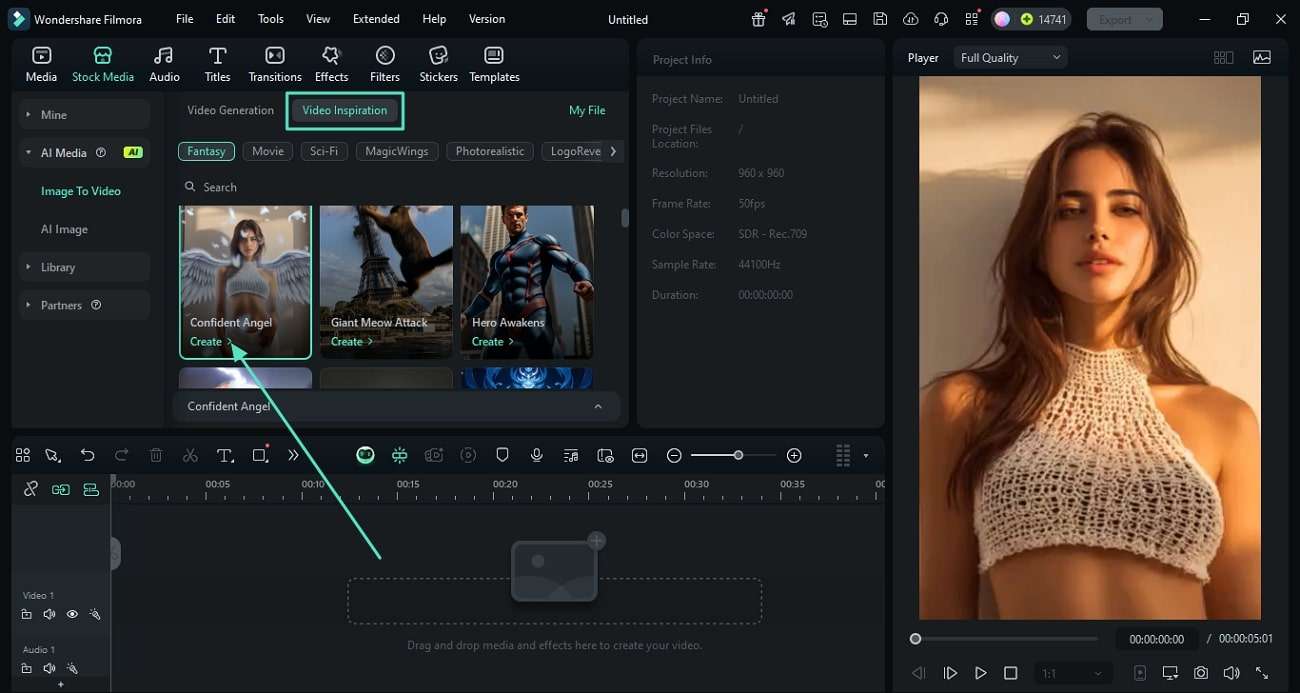 access video inspiration section filmora