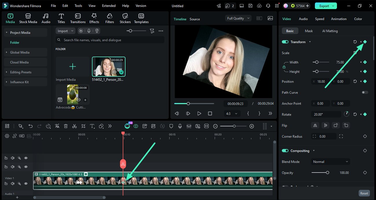 add keyframe using property panel